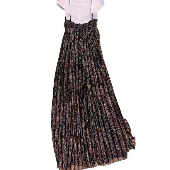 L’ATISTE Metalic multicolor Striped Maxi Evening Gown Size S - Picture 4 of 9